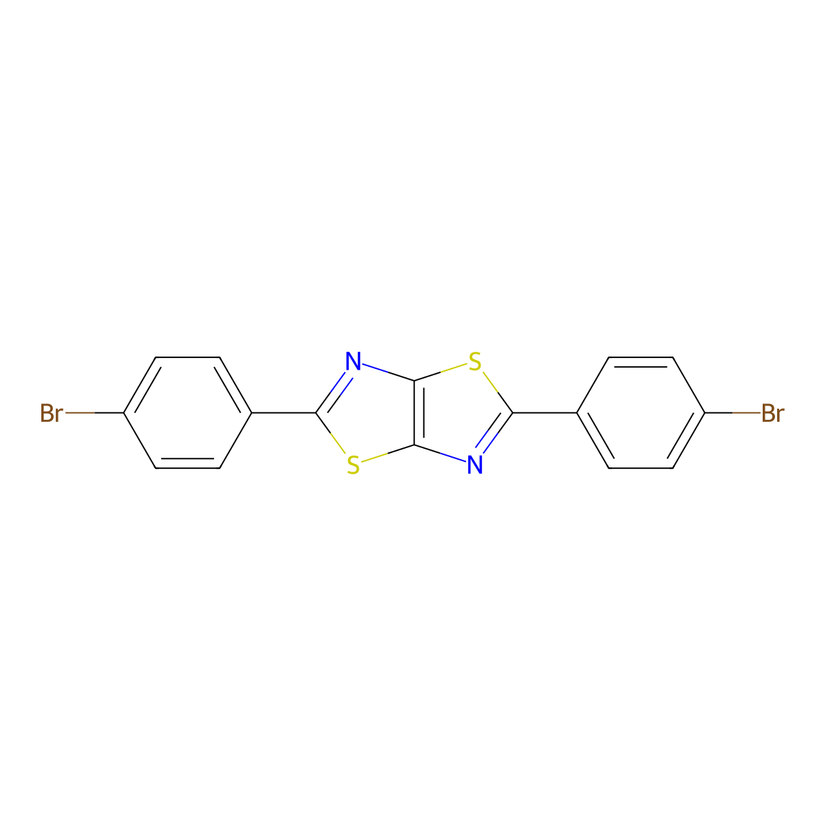 2,5-Bis(4-bromophenyl)thiazolo[5,4-d]thiazole molecular structure, CAS 132624-31-8