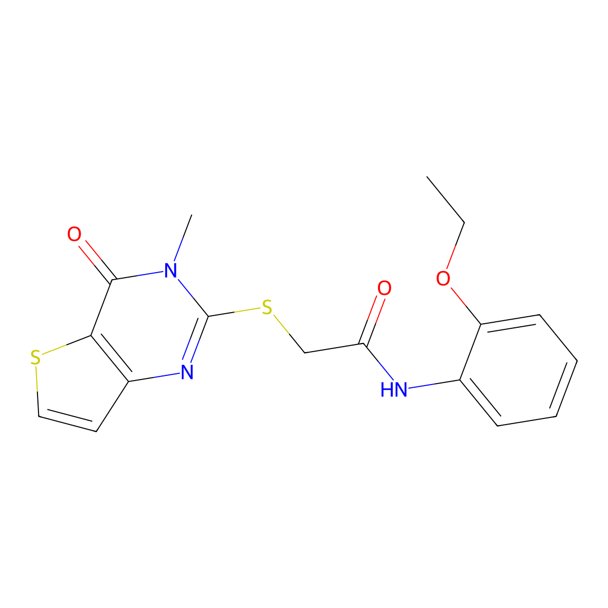 N-(2-ethoxyphenyl)-2-[(3-methyl-4-oxo-3,4-dihydrothieno[3,2-d]pyrimidin-2-yl)sulfanyl]acetamide molecular structure, CAS 1326264-27-0