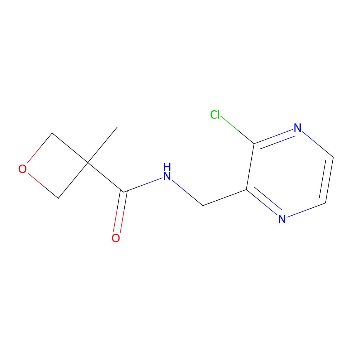 N-((3-chloropyrazin-2-yl)methyl)-3-methyloxetane-3-carboxamide molecular structure, CAS 1326281-31-5
