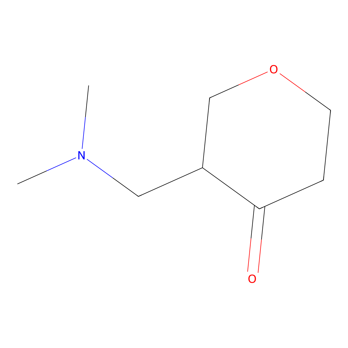 3-((Dimethylamino)methyl)dihydro-2H-pyran-4(3H)-one molecular structure, CAS 132630-69-4