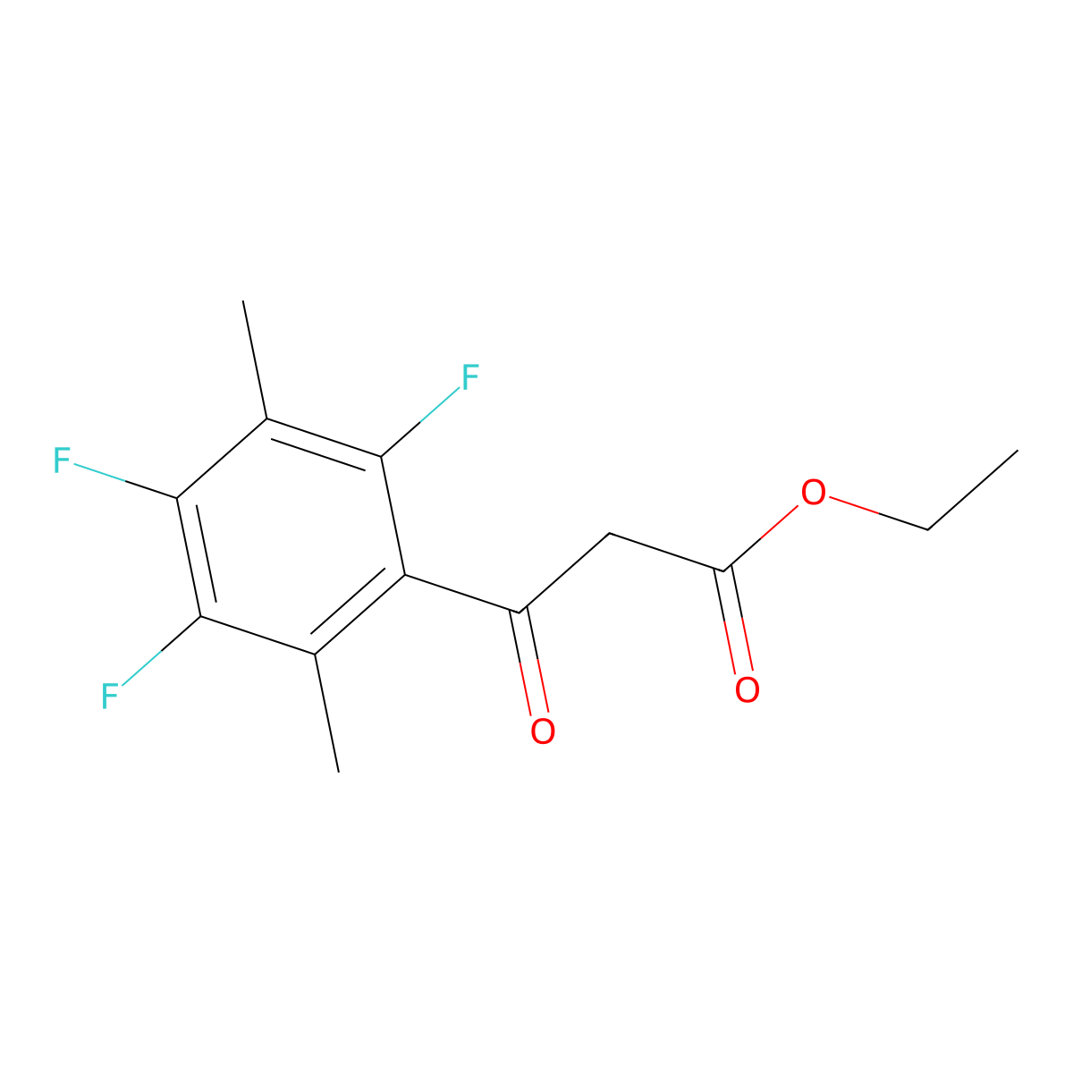 3-Oxo-3-(2,4,5-trifluoro-3,6-dimethyl-phenyl)-propionic acid ethyl ester molecular structure, CAS 132630-88-7
