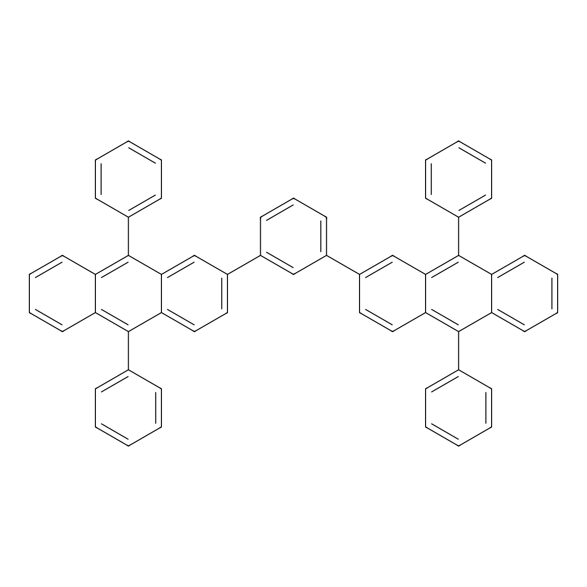 1,3-Bis(9,10-diphenylanthracene-2-yl) benzene molecular structure, CAS 1326302-42-4