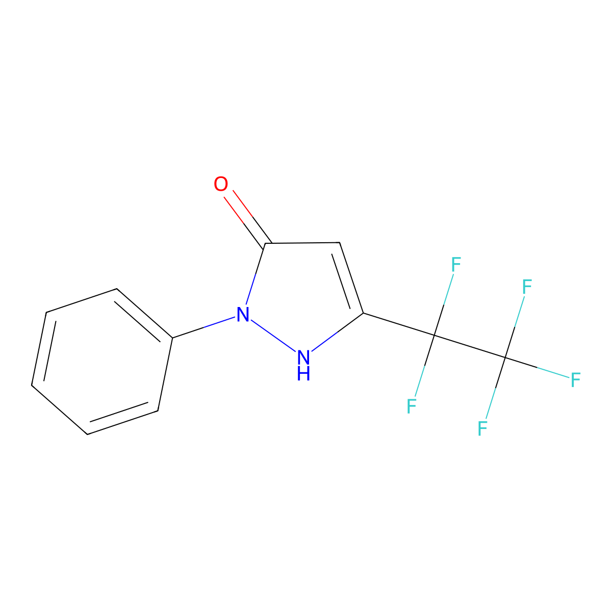 3-(pentafluoroethyl)-1-phenyl-1H-pyrazol-5-ol molecular structure, CAS 132631-84-6