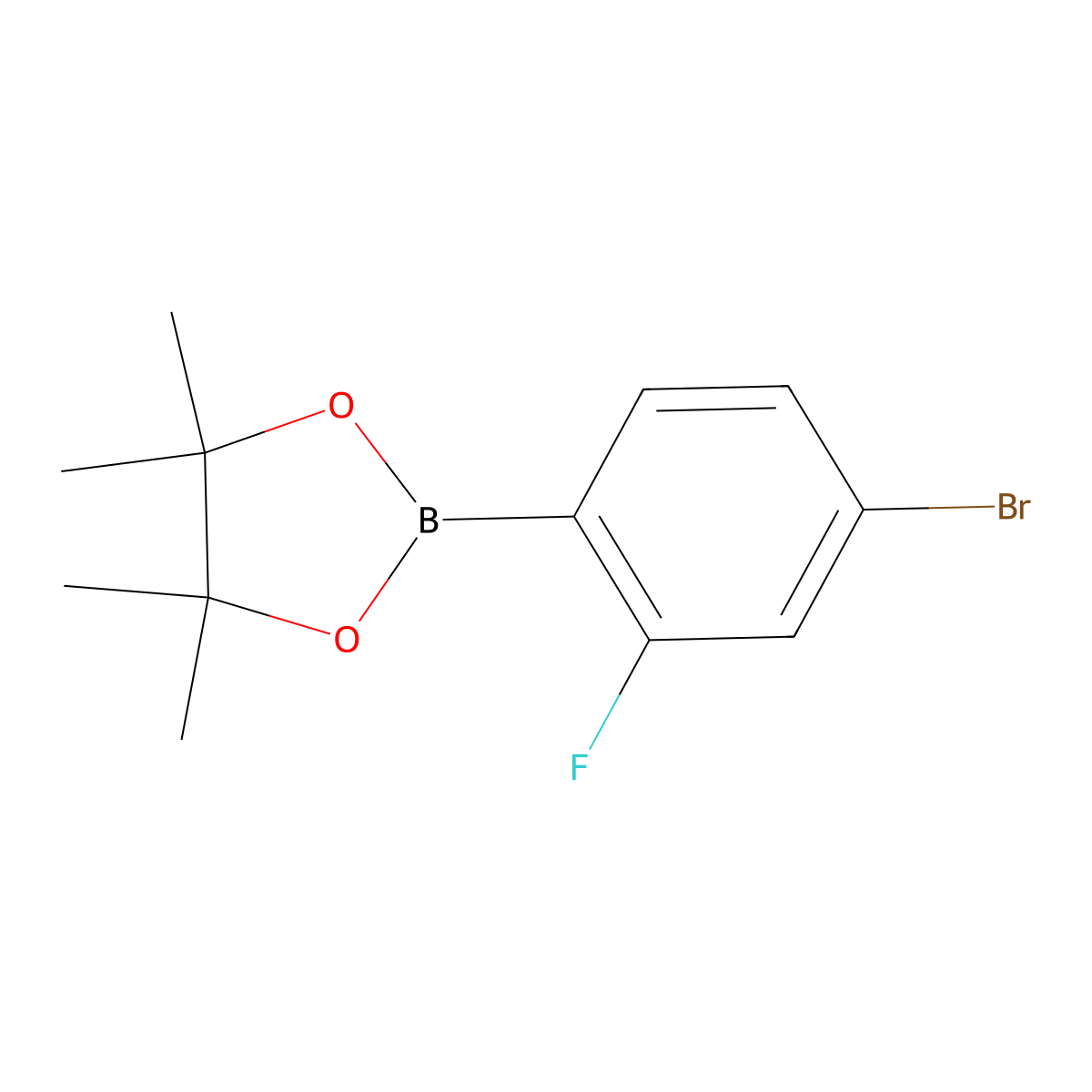 2-(4-Bromo-2-fluorophenyl)-4,4,5,5-tetramethyl-1,3,2-dioxaborolane molecular structure, CAS 1326316-85-1