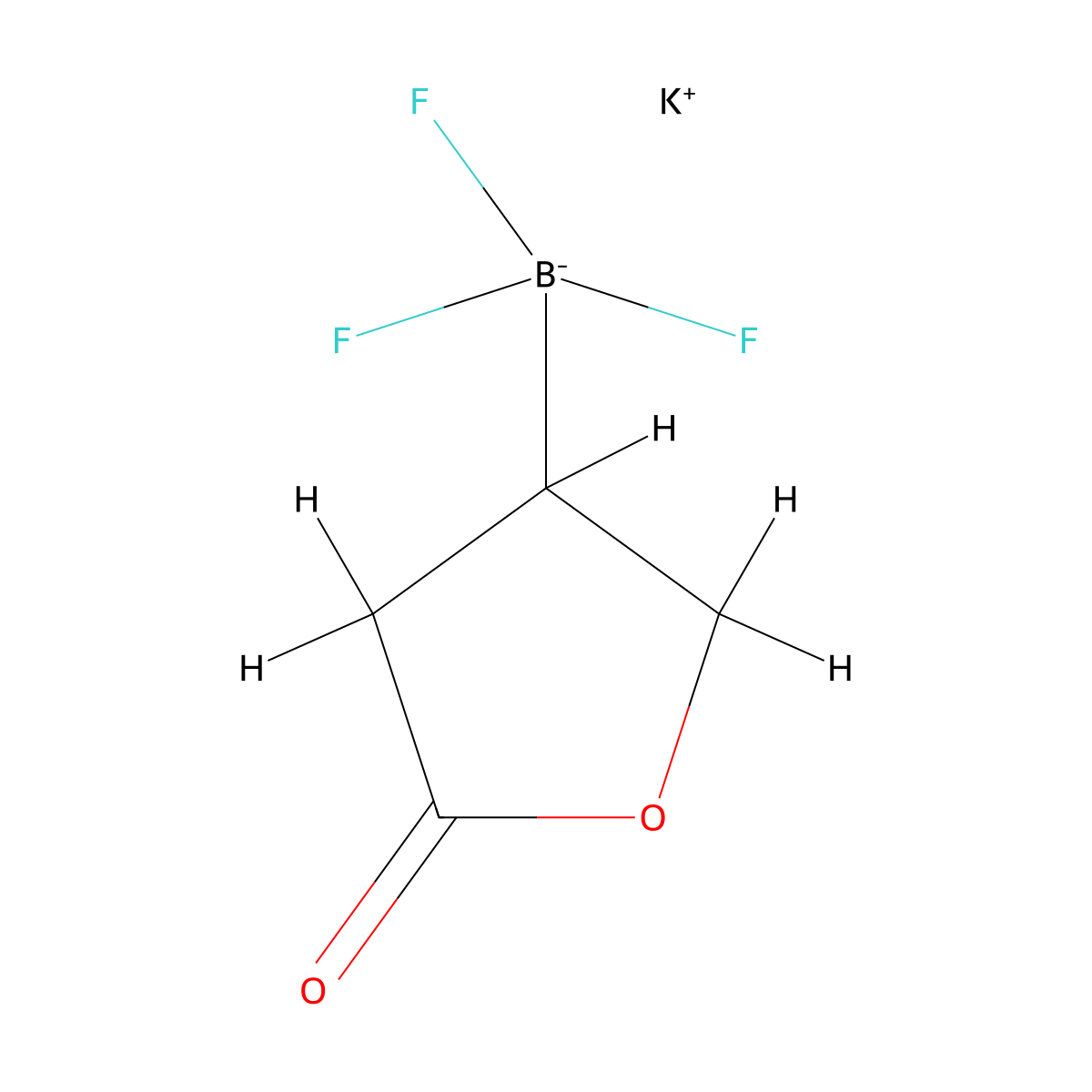 Potassium trifluoro(5-oxooxolan-3-yl)boranuide molecular structure, CAS 1326317-69-4