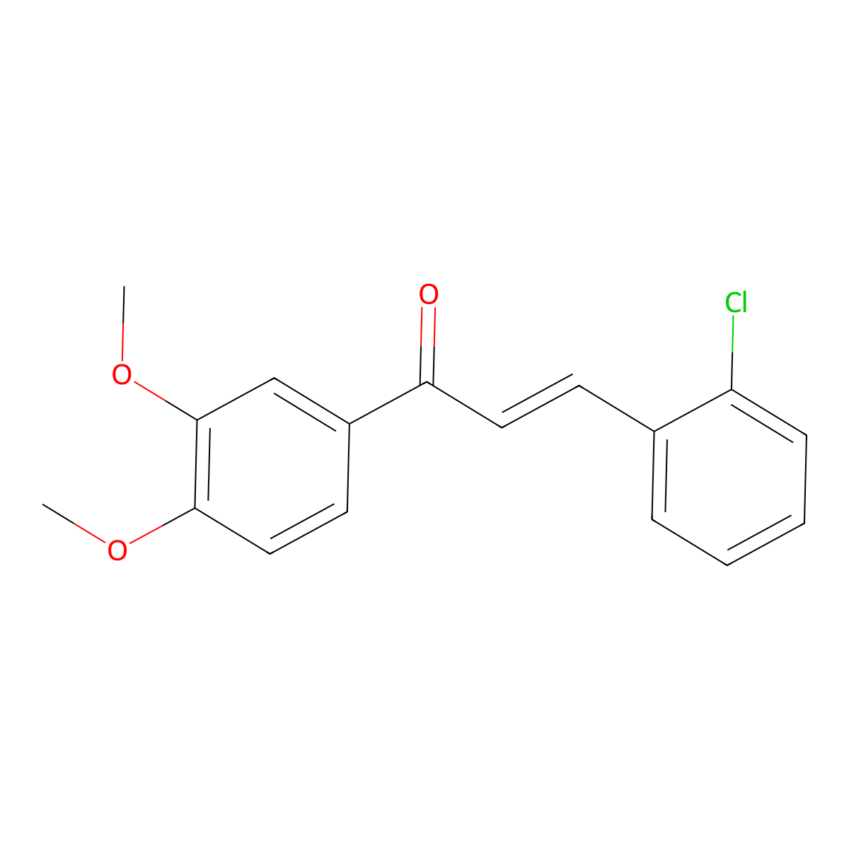 (2E)-3-(2-Chlorophenyl)-1-(3,4-dimethoxyphenyl)prop-2-en-1-one molecular structure, CAS 1326319-03-2