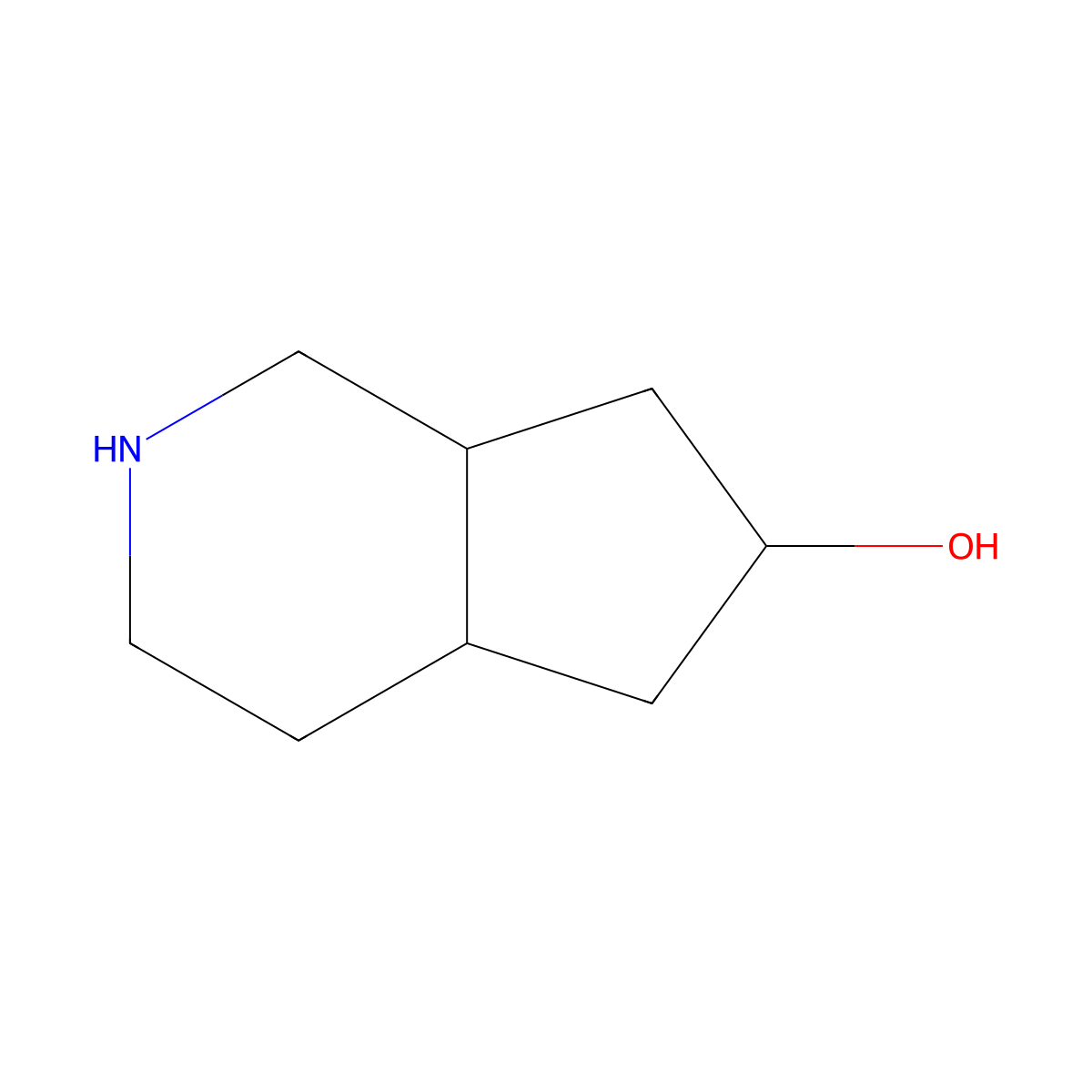 rel-(4aR,6S,7aS)-octahydro-1H-cyclopenta[c]pyridin-6-ol molecular structure, CAS 1326344-86-8