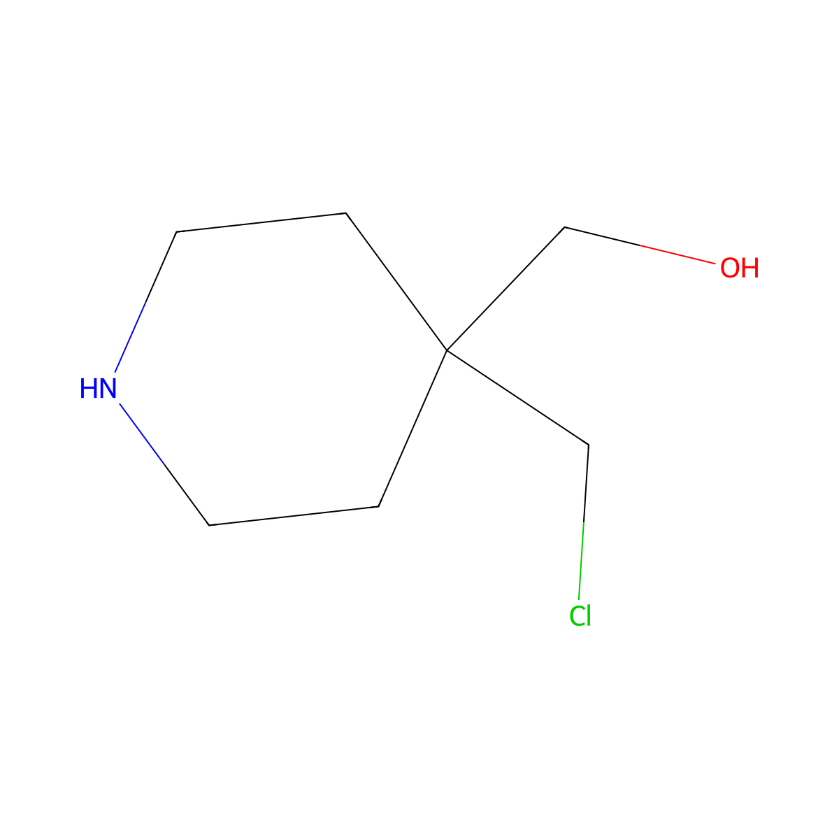 [4-(Chloromethyl)piperidin-4-yl]methanol molecular structure, CAS 1326344-88-0