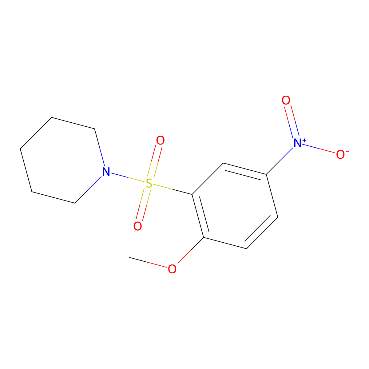 1-[(2-Methoxy-5-nitrobenzene)sulfonyl]piperidine molecular structure, CAS 1326347-78-7