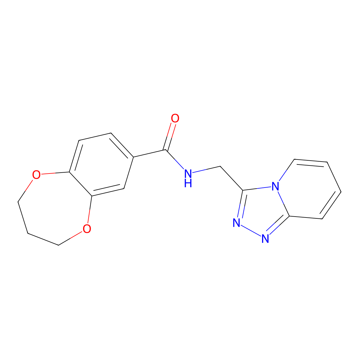 N-([1,2,4]triazolo[4,3-a]pyridin-3-ylmethyl)-3,4-dihydro-2H-1,5-benzodioxepine-7-carboxamide molecular structure, CAS 1326357-61-2