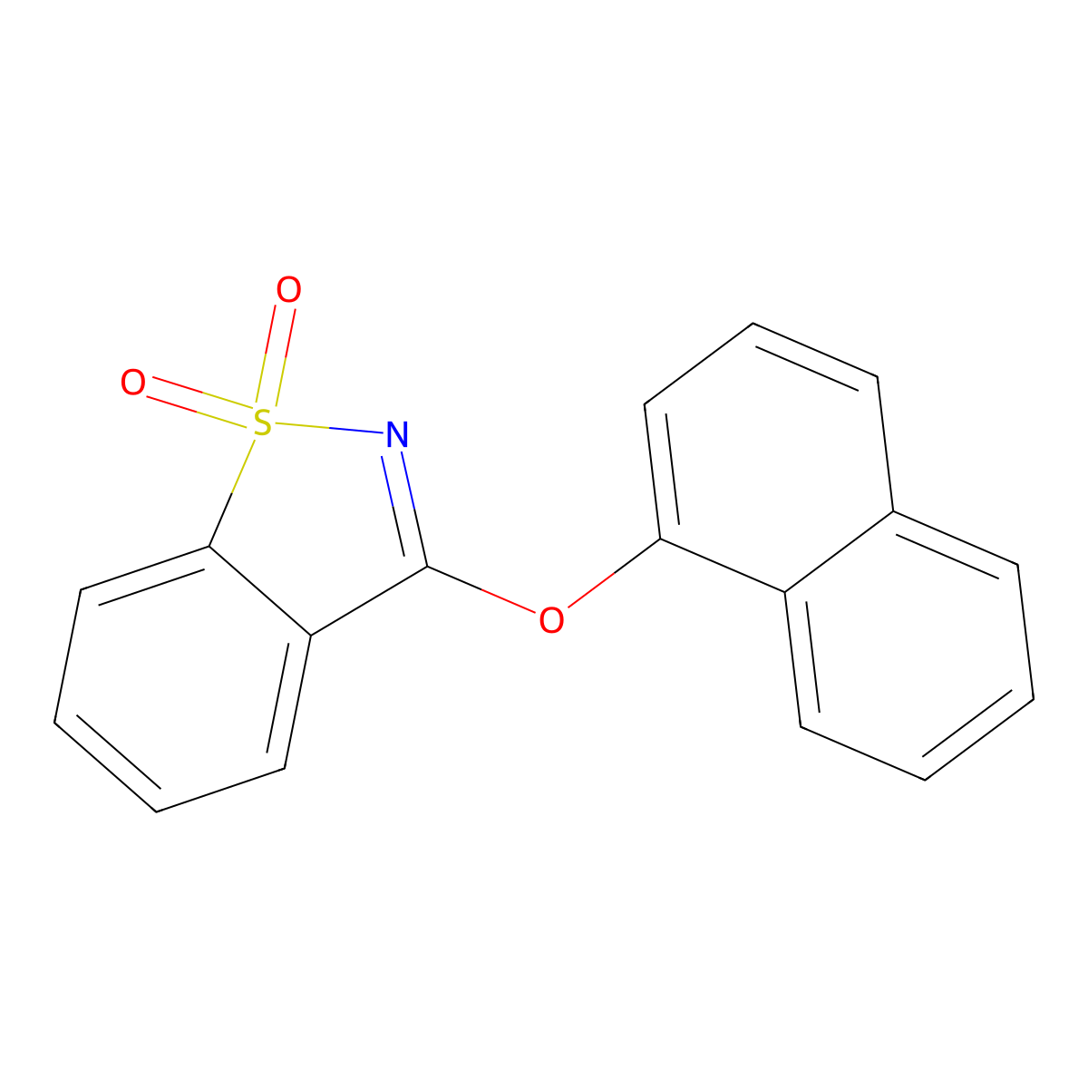 1,2-Benzisothiazole, 3-(1-naphthalenyloxy)-, 1,1-dioxide molecular structure, CAS 132636-61-4