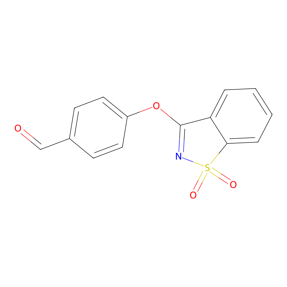 4-[(1,1-Dioxido-1,2-benzisothiazol-3-YL)oxy]benzaldehyde molecular structure, CAS 132636-66-9