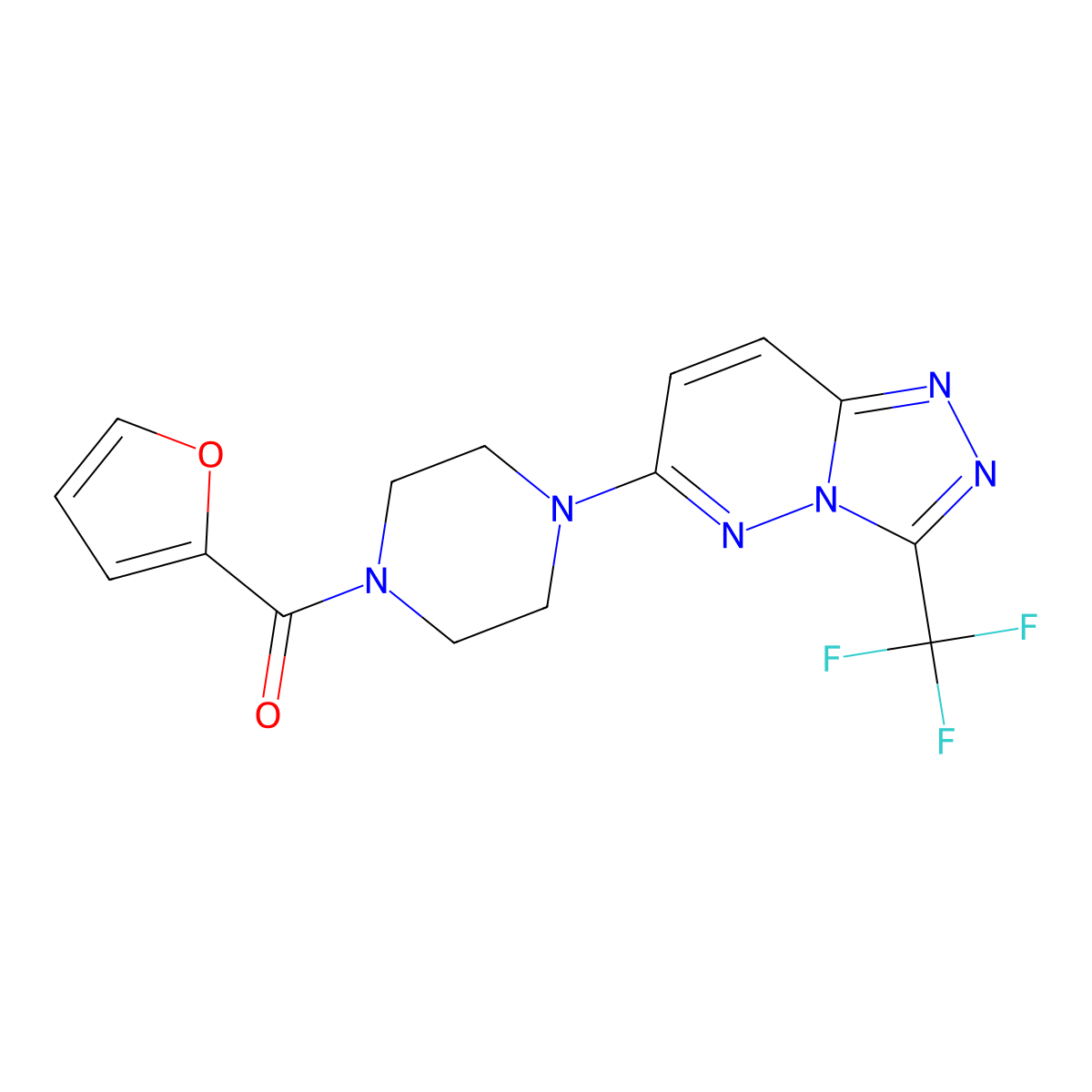1-(Furan-2-carbonyl)-4-[3-(trifluoromethyl)-[1,2,4]triazolo[4,3-b]pyridazin-6-yl]piperazine molecular structure, CAS 1326378-63-5