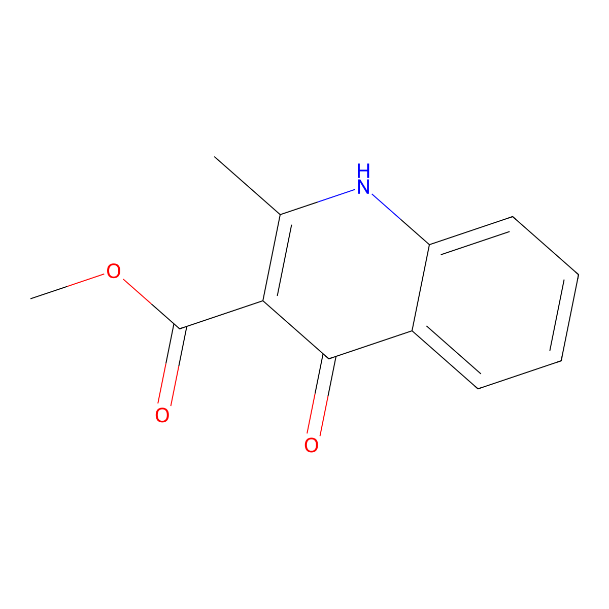 Methyl 2-methyl-4-oxo-1,4-dihydroquinoline-3-carboxylate molecular structure, CAS 132638-24-5