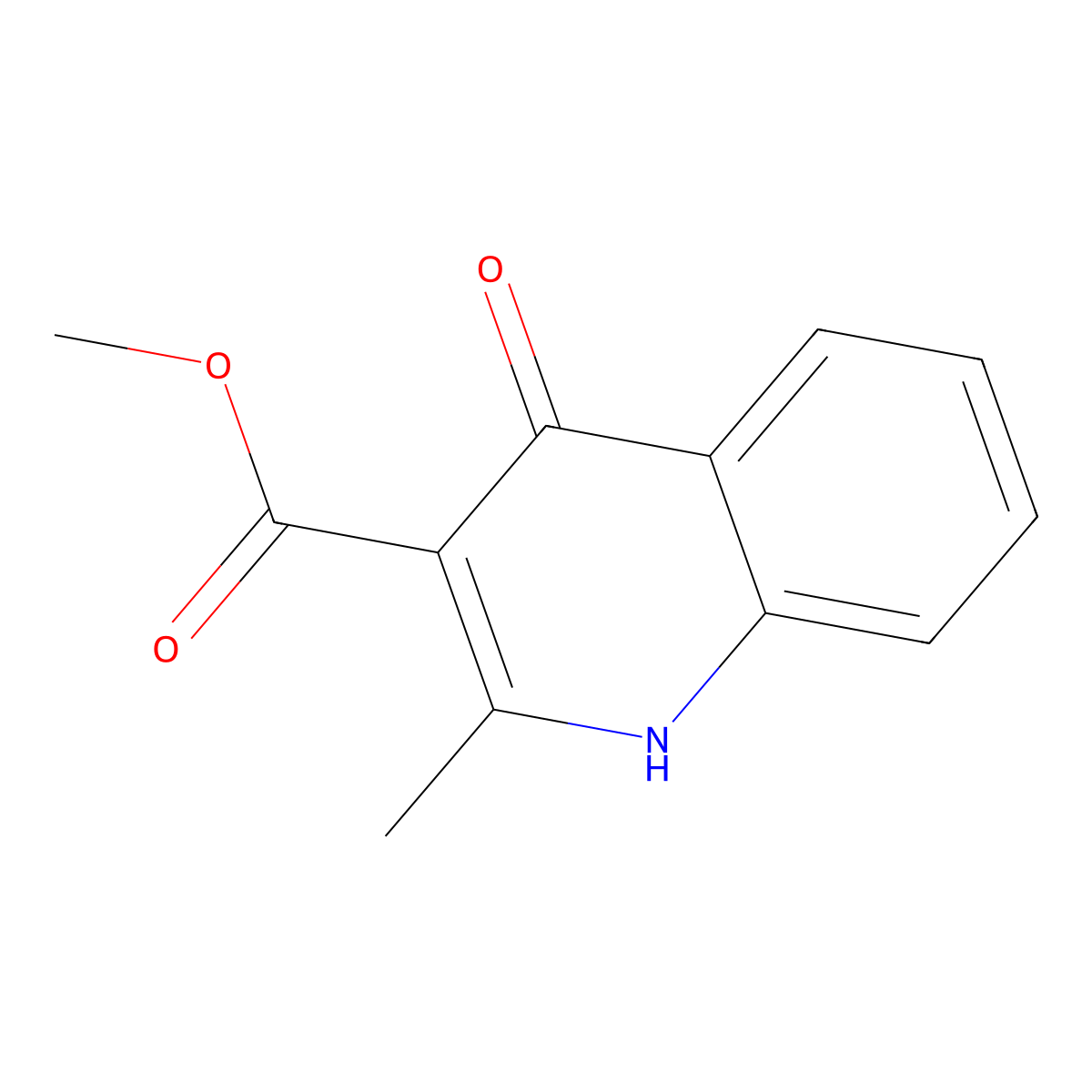Methyl 2-methyl-4-oxo-1,4-dihydroquinoline-3-carboxylate molecular structure, CAS 132638-24-5
