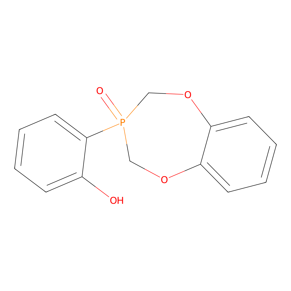 2-(3-oxido-3,4-dihydro-2H-1,5,3-benzodioxaphosphepin-3-yl)phenol molecular structure, CAS 132639-48-6