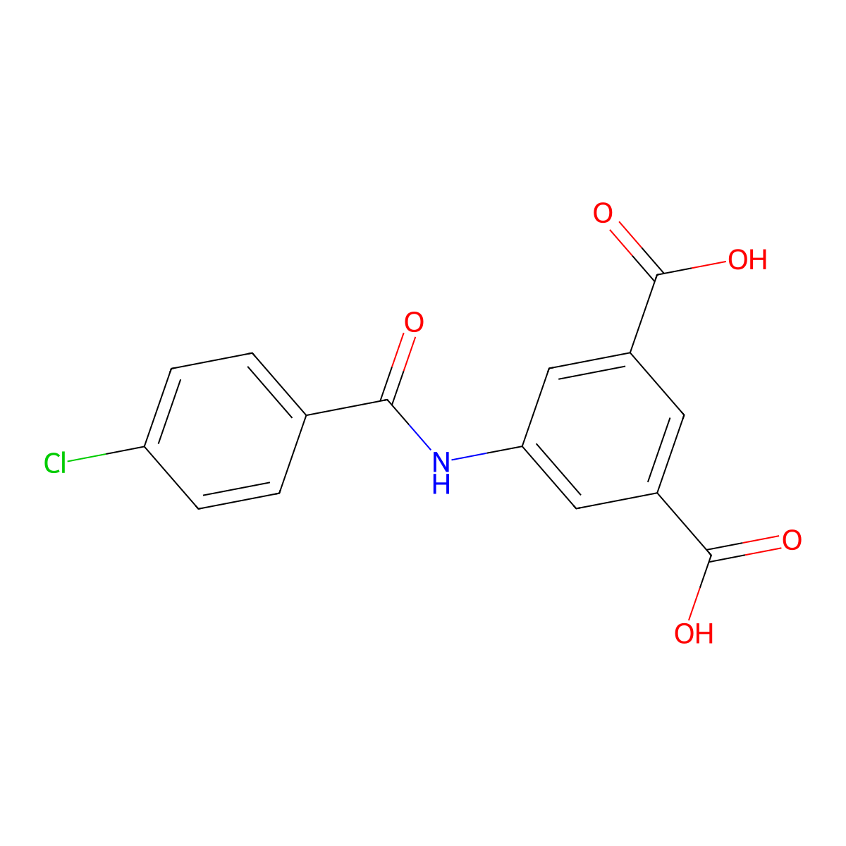 5-[(4-Chlorobenzoyl)amino]isophthalic acid molecular structure, CAS 132640-13-2