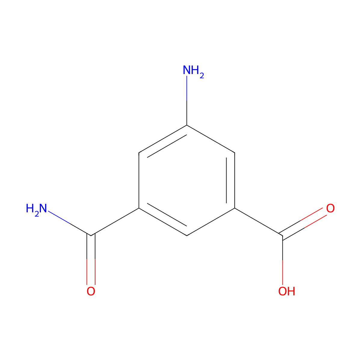 3-Amino-5-(aminocarbonyl)benzoic acid molecular structure, CAS 132640-26-7