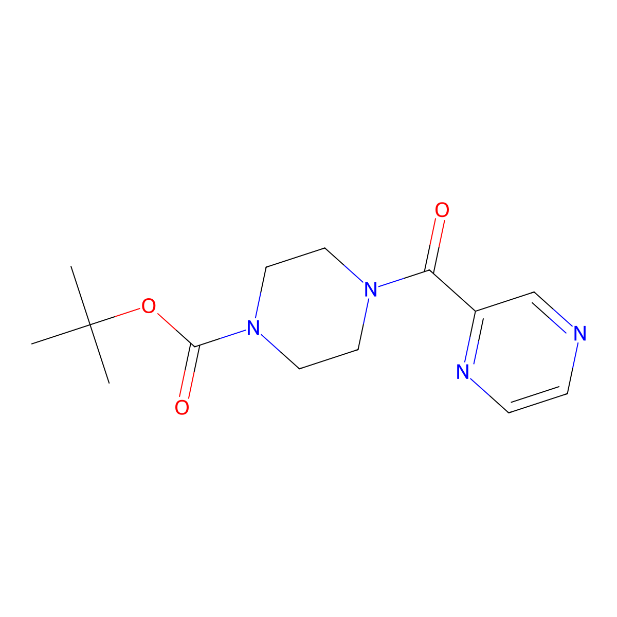 tert-Butyl 4-(pyrazine-2-carbonyl)piperazine-1-carboxylate molecular structure, CAS 1326411-49-7