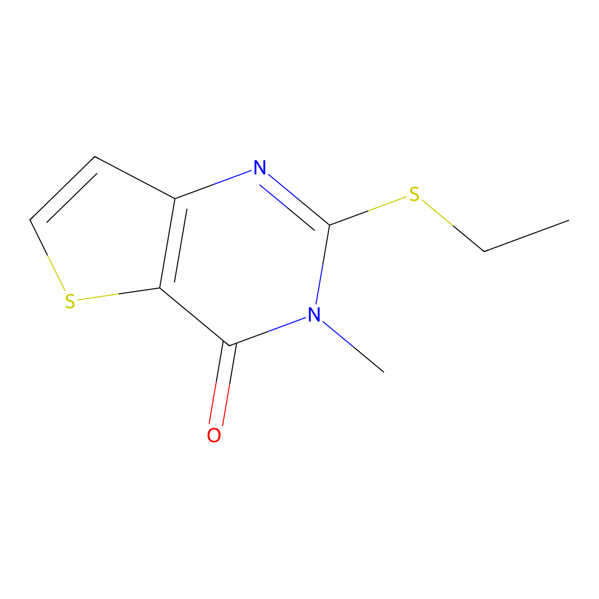 2-(ethylsulfanyl)-3-methylthieno[3,2-d]pyrimidin-4(3H)-one molecular structure, CAS 1326415-73-9