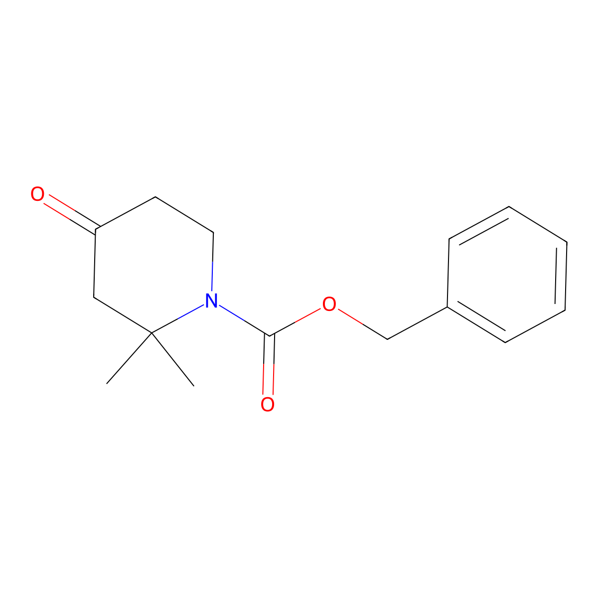 Benzyl 2,2-dimethyl-4-oxo-piperidine-1-carboxylate molecular structure, CAS 132644-87-2