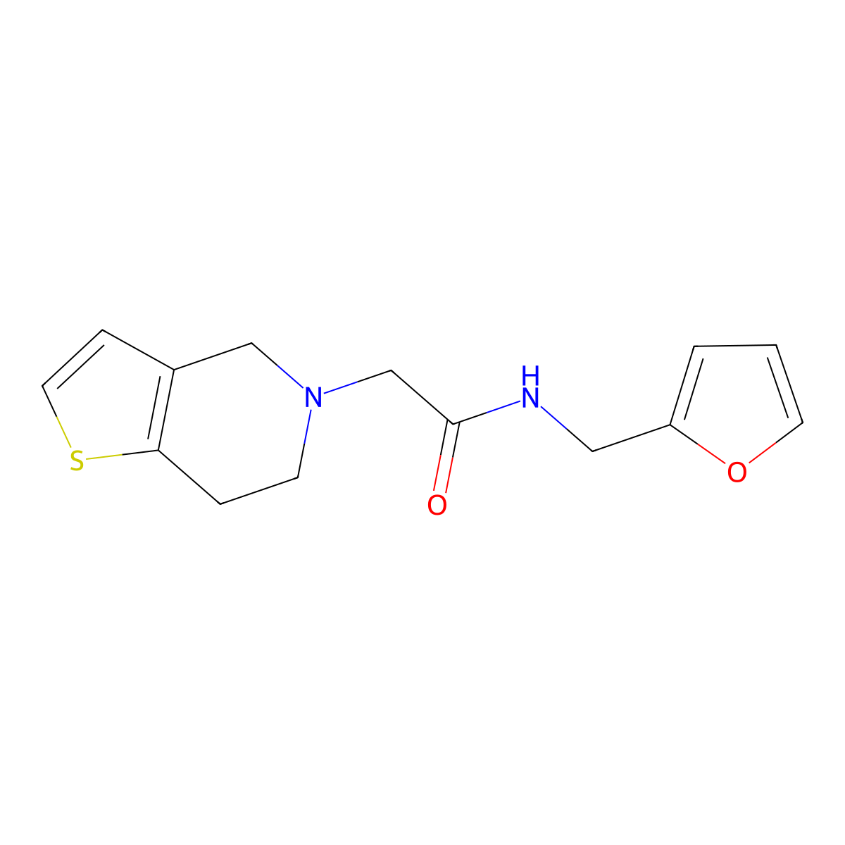 N-[(furan-2-yl)methyl]-2-{4H,5H,6H,7H-thieno[3,2-c]pyridin-5-yl}acetamide molecular structure, CAS 1326455-57-5