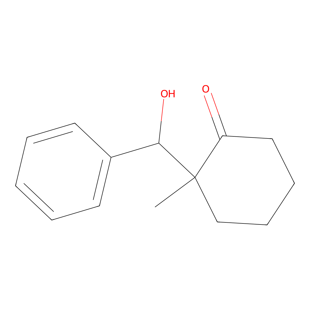 2-(Hydroxy(phenyl)methyl)-2-methylcyclohexanone molecular structure, CAS 132646-01-6