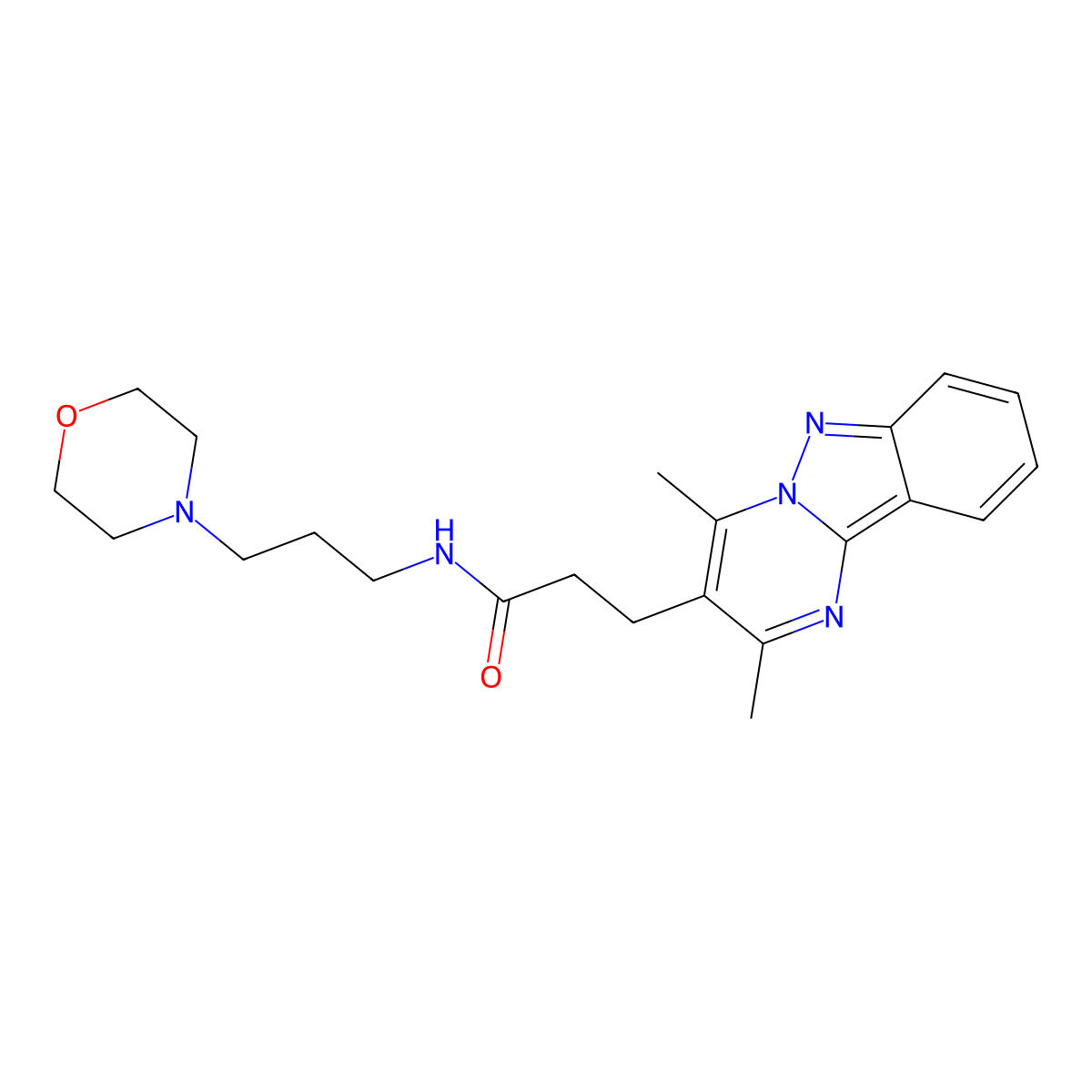 3-(2,4-dimethylpyrimido[1,2-b]indazol-3-yl)-N-(3-morpholinopropyl)propanamide molecular structure, CAS 1326461-61-3