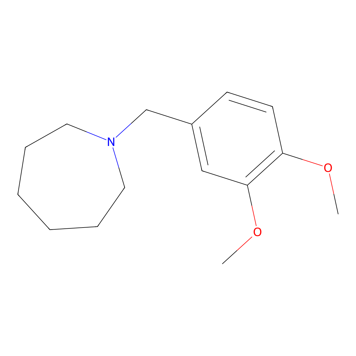1-(3,4-Dimethoxybenzyl)azepane molecular structure, CAS 132647-33-7