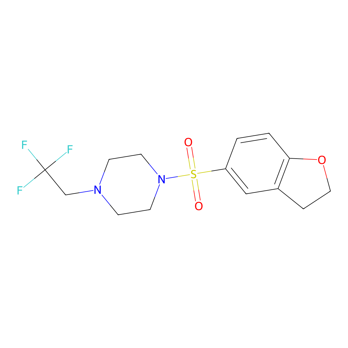 1-(2,3-Dihydro-1-benzofuran-5-sulfonyl)-4-(2,2,2-trifluoroethyl)piperazine molecular structure, CAS 1326506-35-7