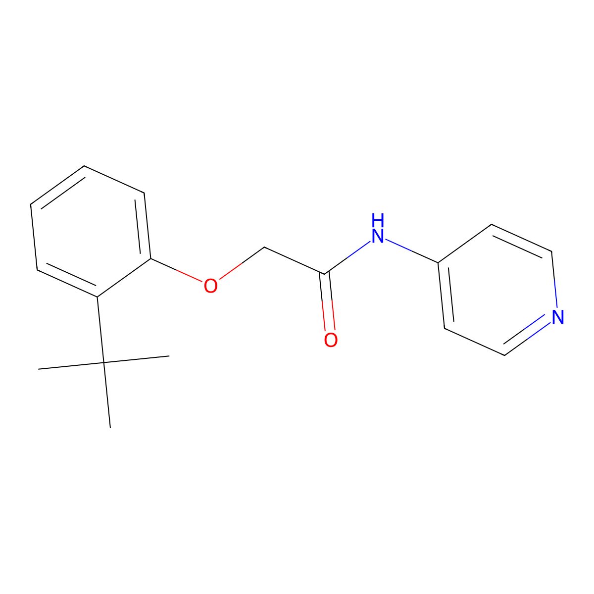 2-(2-tert-butylphenoxy)-N-pyridin-4-ylacetamide molecular structure, CAS 1326532-31-3