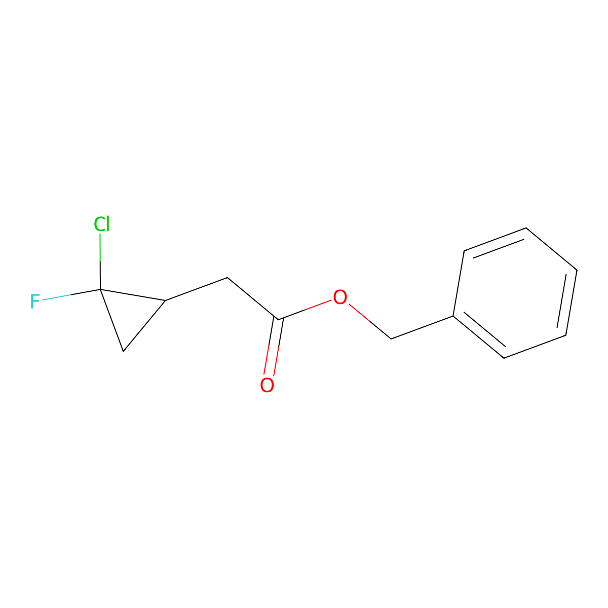Benzyl (2-chloro-2-fluorocyclopropyl)acetate molecular structure, CAS 132656-21-4
