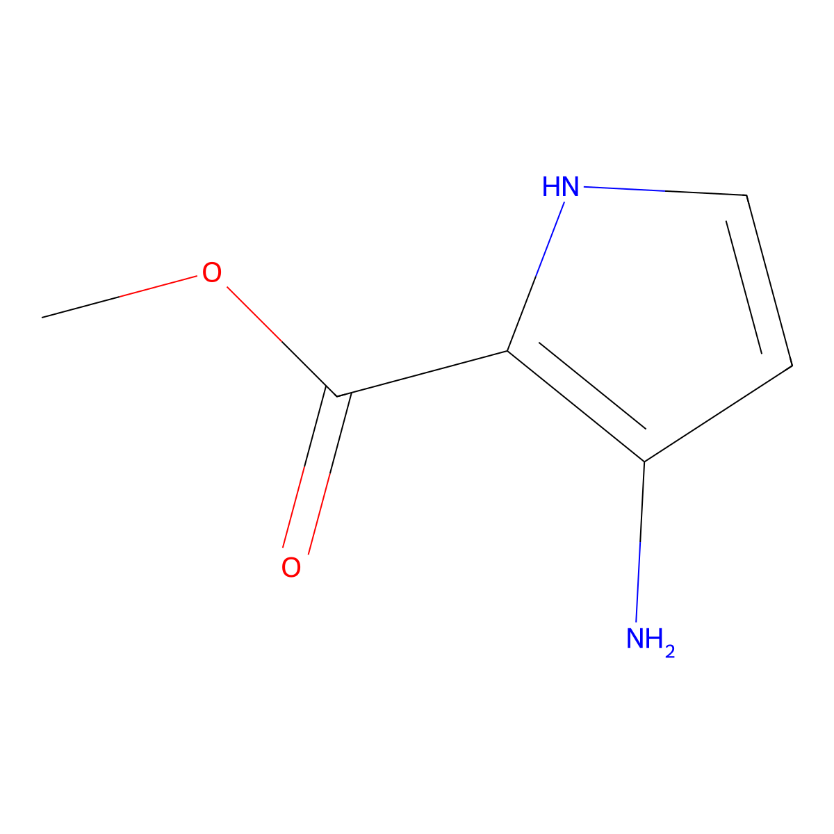 Methyl 3-amino-1H-pyrrole-2-carboxylate molecular structure, CAS 1326566-41-9