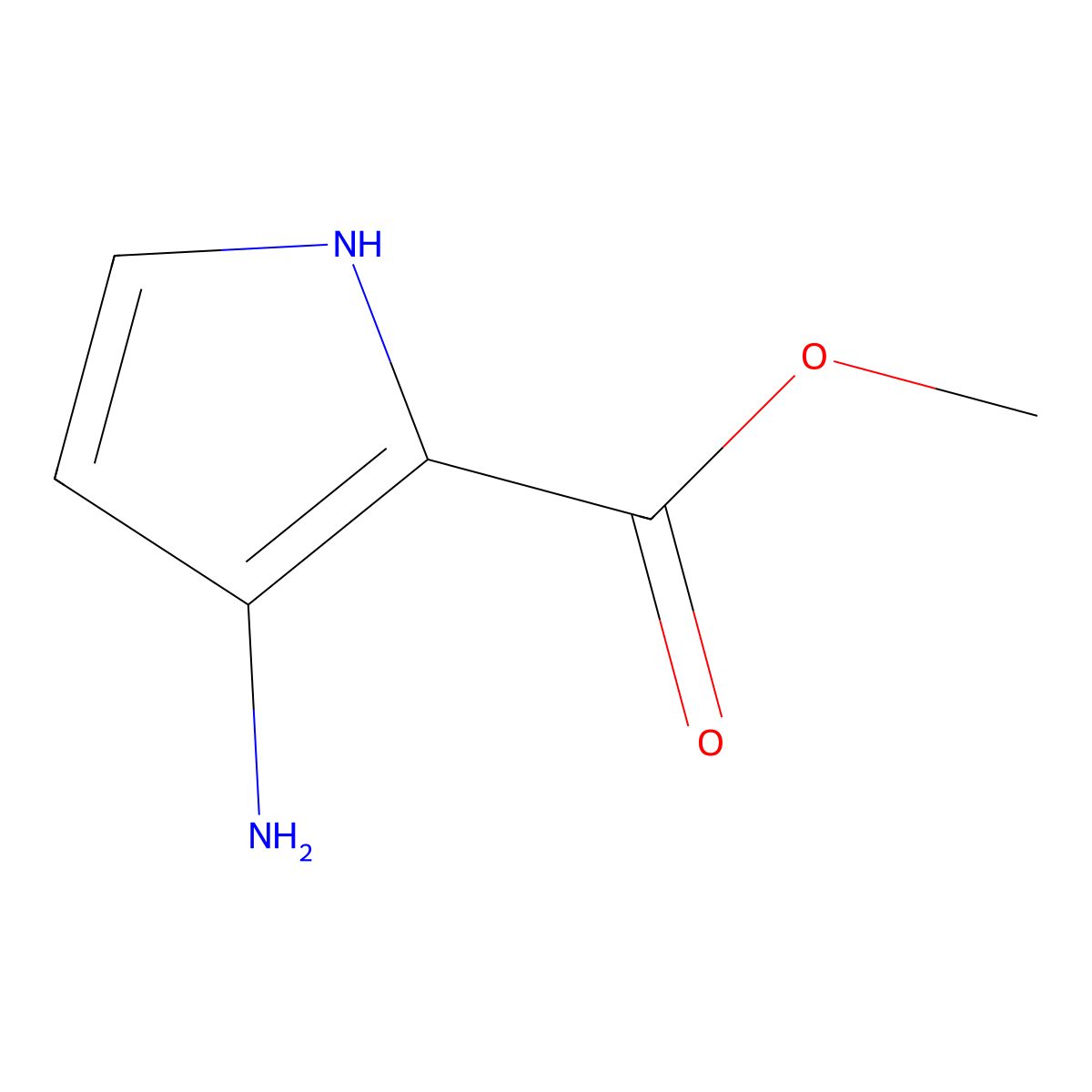 Methyl 3-amino-1H-pyrrole-2-carboxylate molecular structure, CAS 1326566-41-9