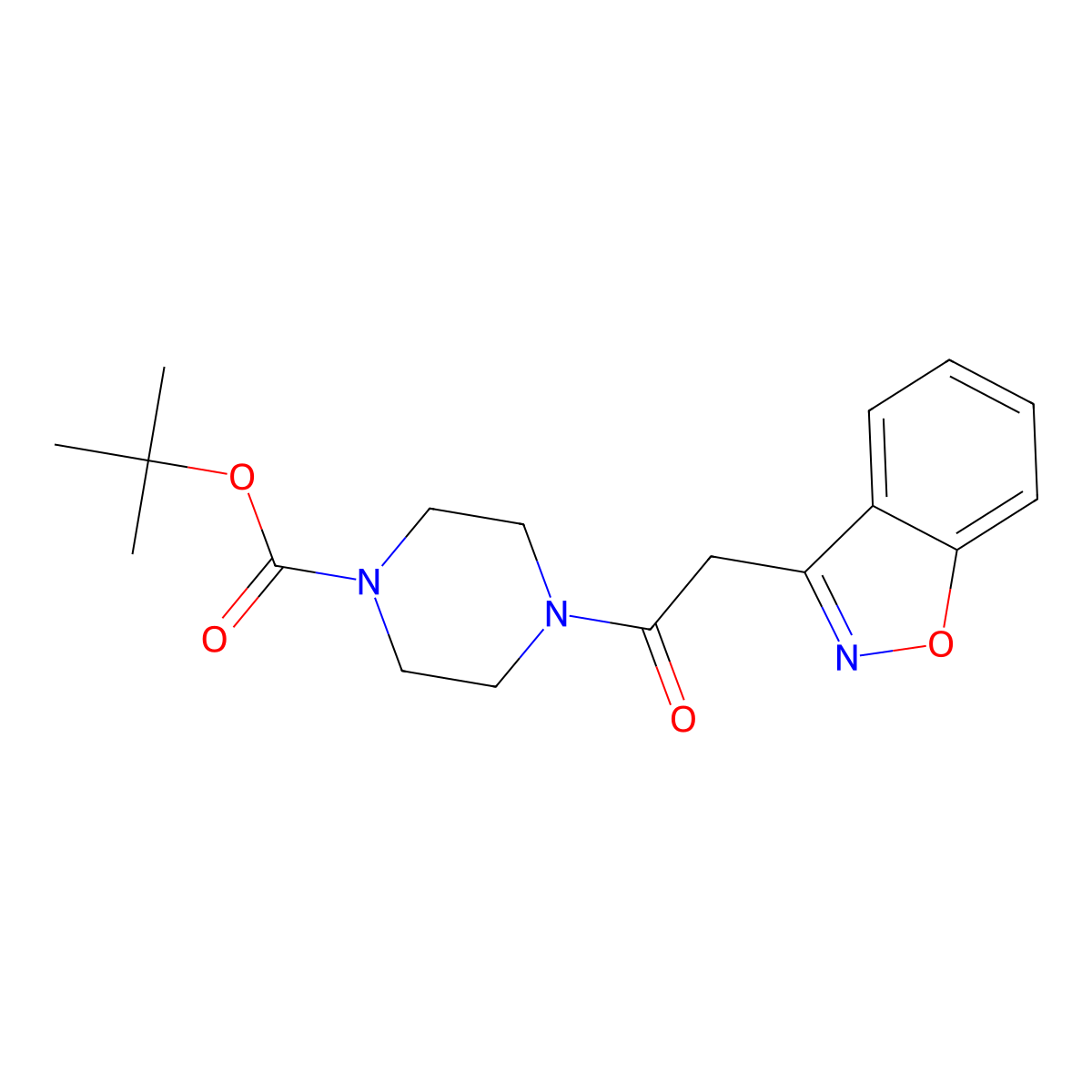 1,1-Dimethylethyl 4-[2-(1,2-benzisoxazol-3-yl)acetyl]-1-piperazinecarboxylate molecular structure, CAS 1326587-96-5