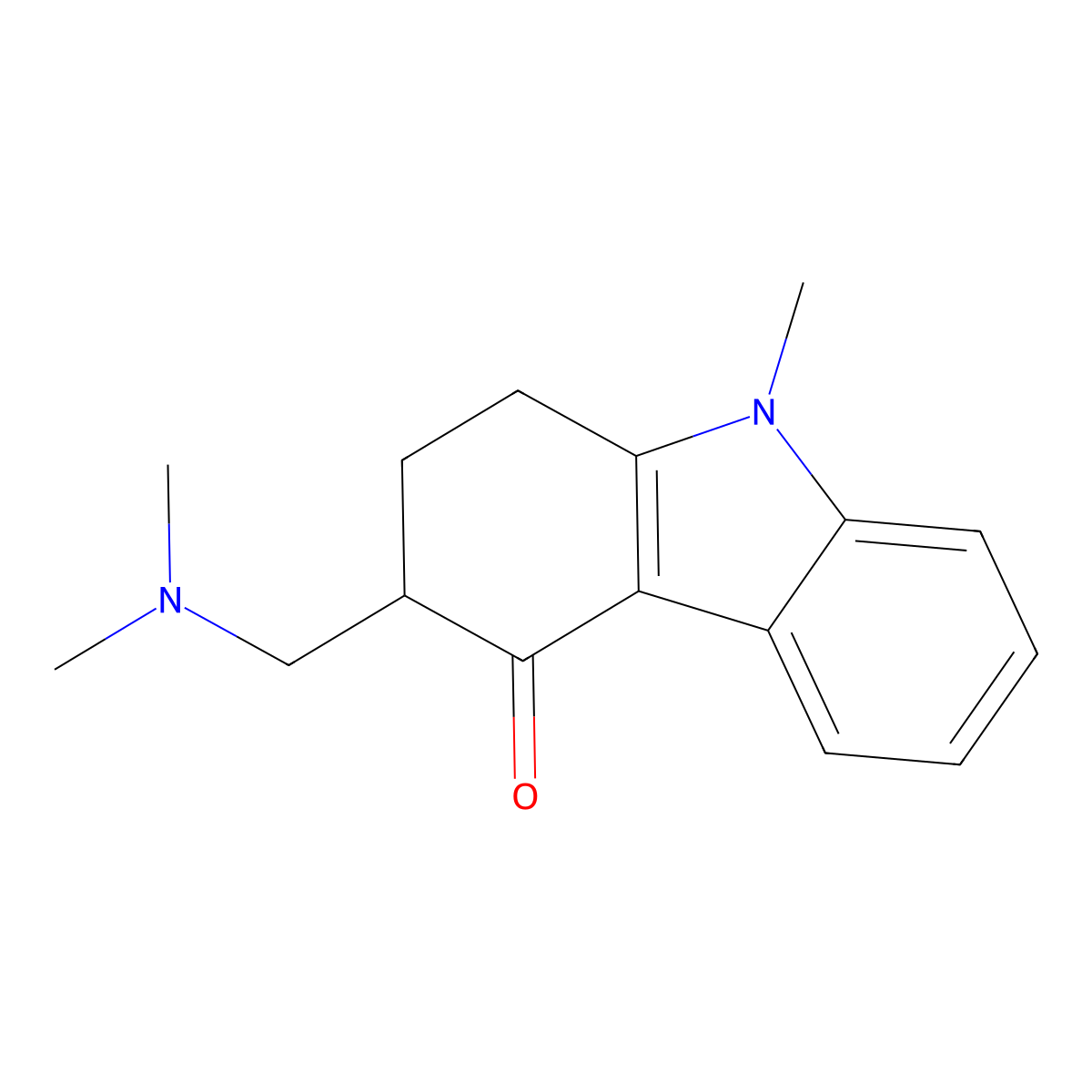 3((Dimethylamino)methyl)-1,2,3,9-tetrahydro-9-methyl-4H-carbazol-4-one molecular structure, CAS 132659-89-3