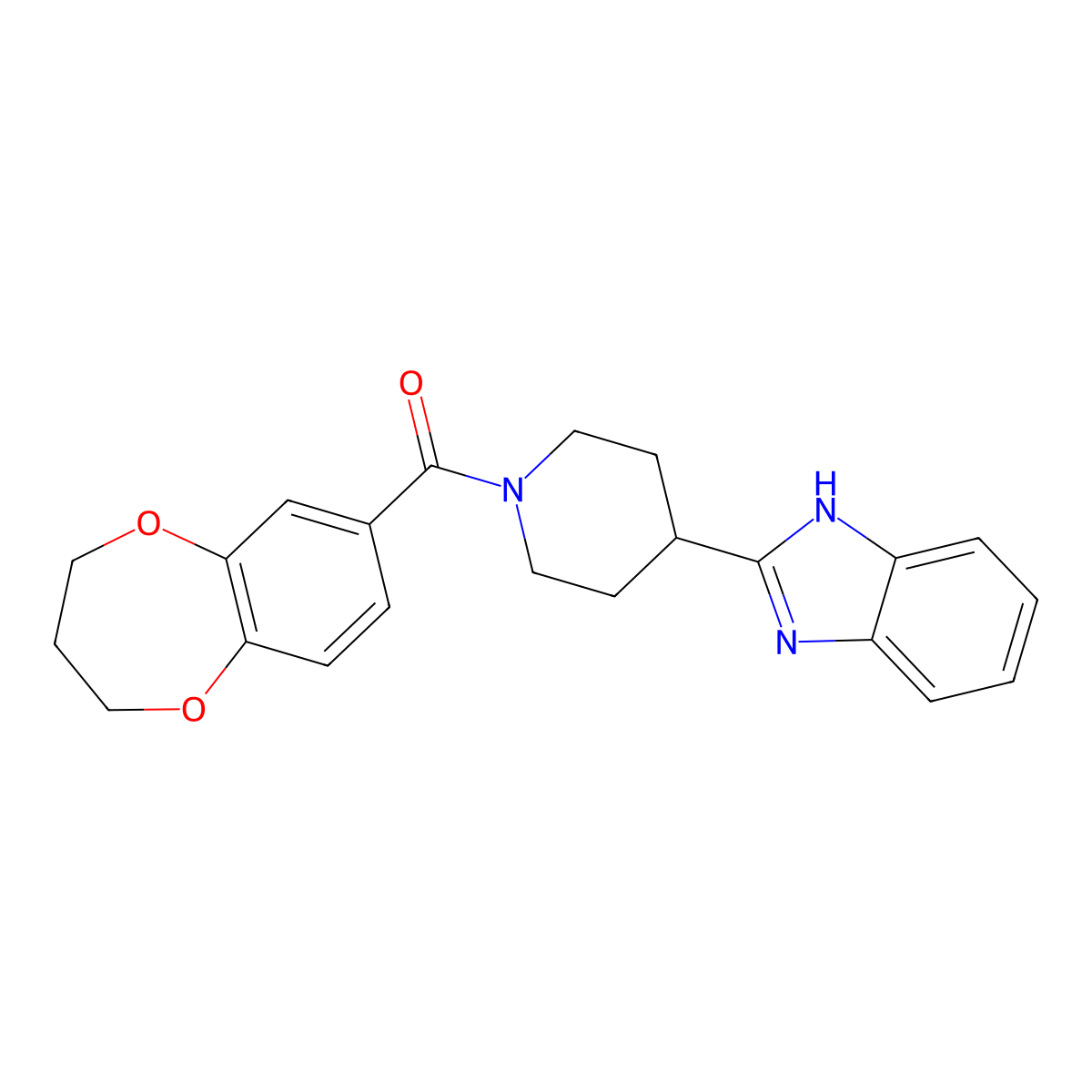 [4-(1H-benzimidazol-2-yl)piperidin-1-yl](3,4-dihydro-2H-1,5-benzodioxepin-7-yl)methanone molecular structure, CAS 1326594-95-9