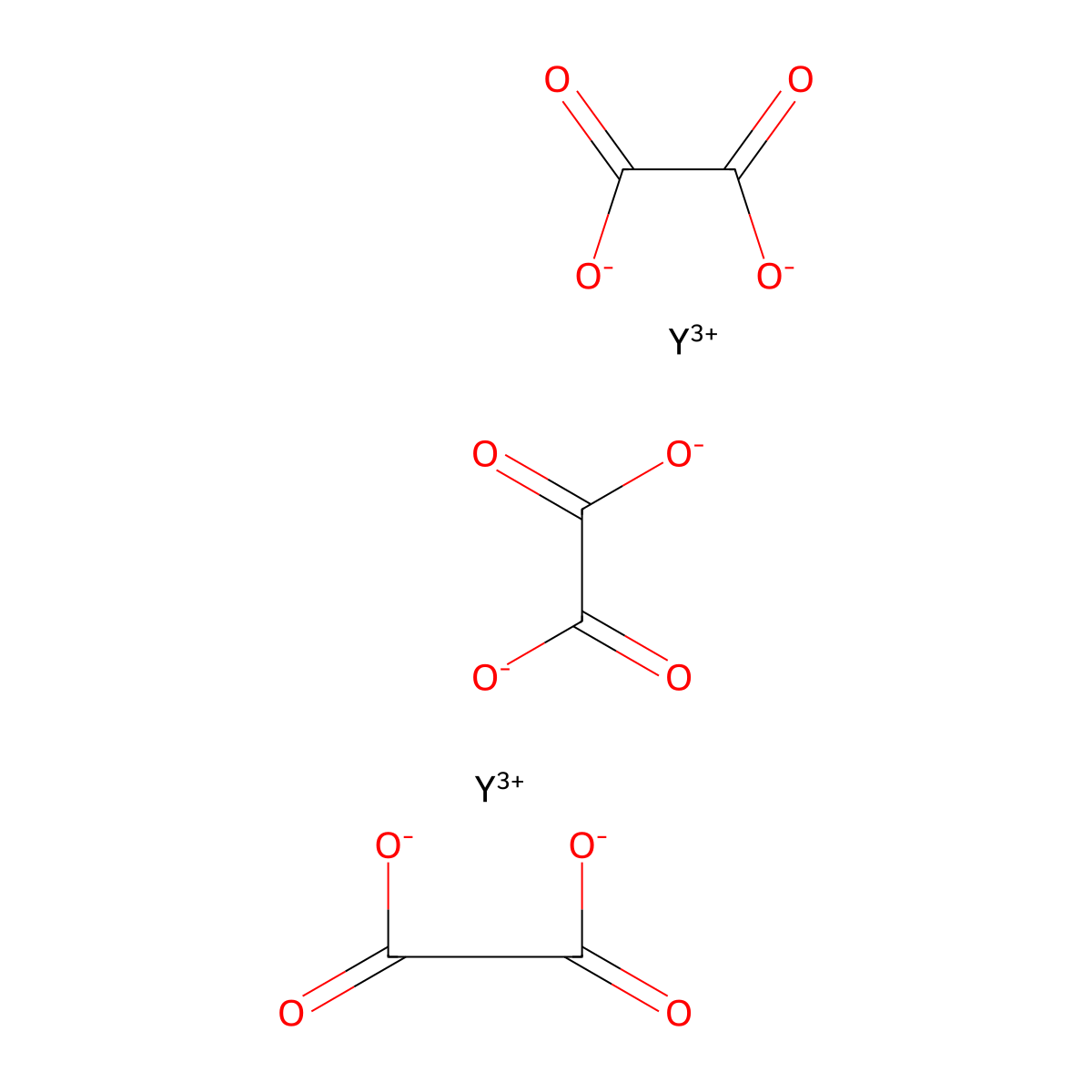 Yttrium oxalate molecular structure, CAS 13266-82-5