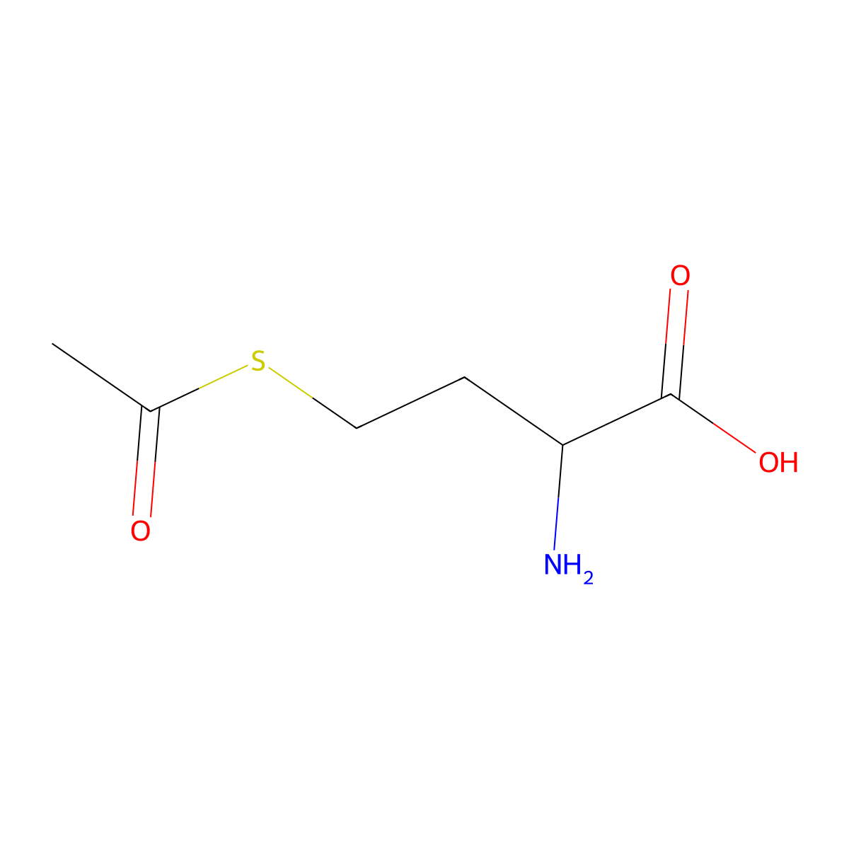 (2S)-4-(acetylsulfanyl)-2-aminobutanoic acid molecular structure, CAS 13266-96-1