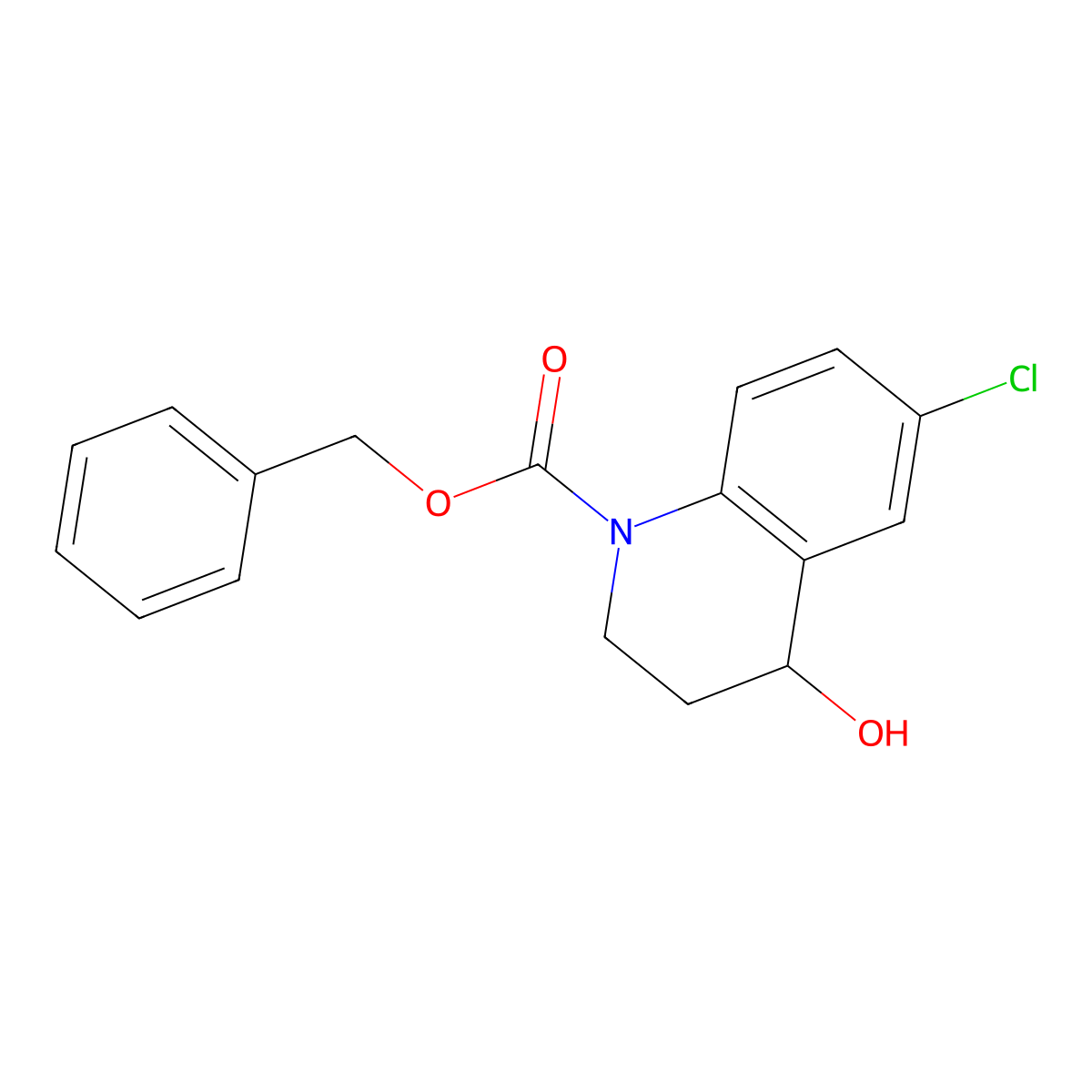 Benzyl 6-chloro-4-hydroxy-1,2,3,4-tetrahydroquinoline-1-carboxylate molecular structure, CAS 1326621-79-7