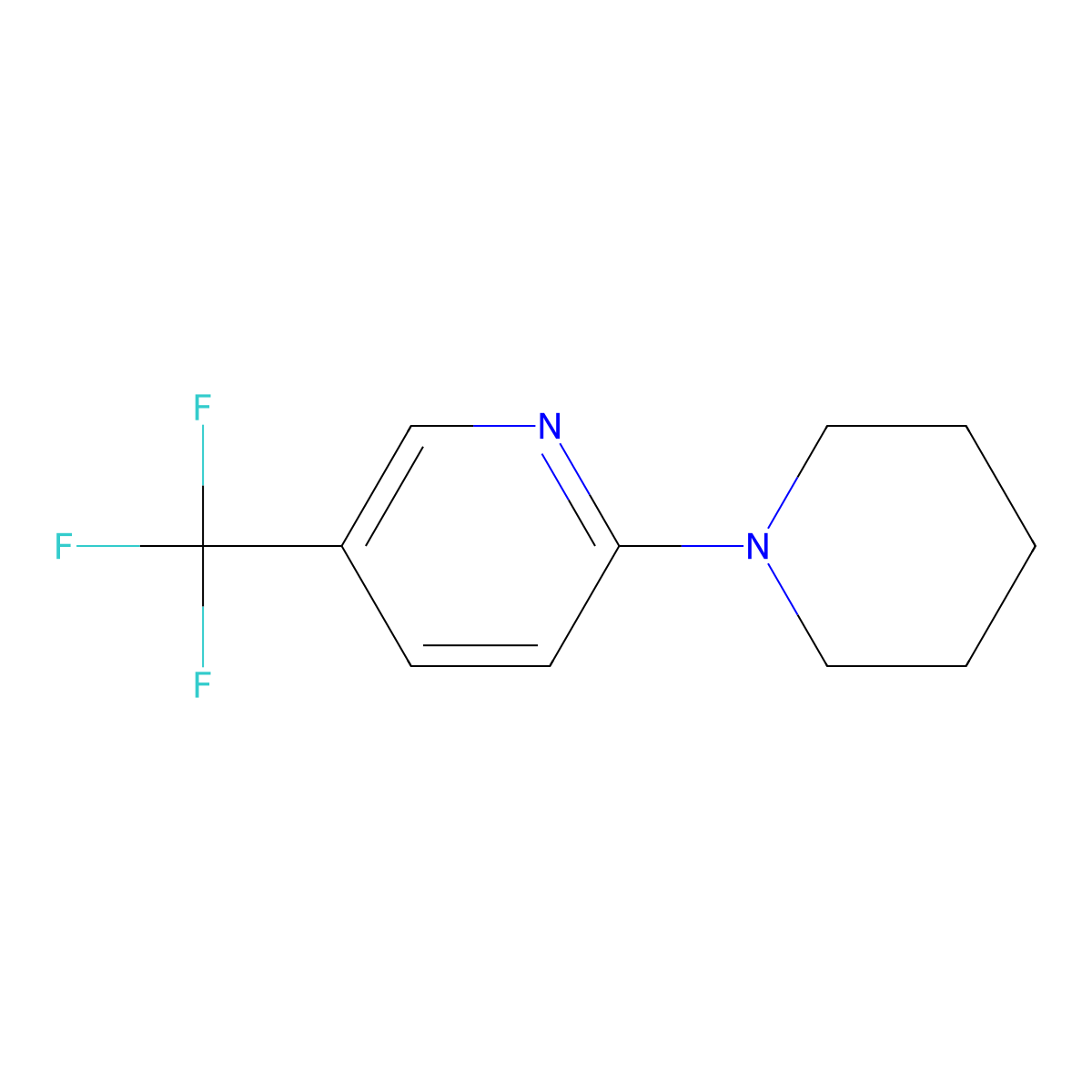 2-Piperidin-1-yl-5-(trifluoromethyl)pyridine molecular structure, CAS 132664-24-5