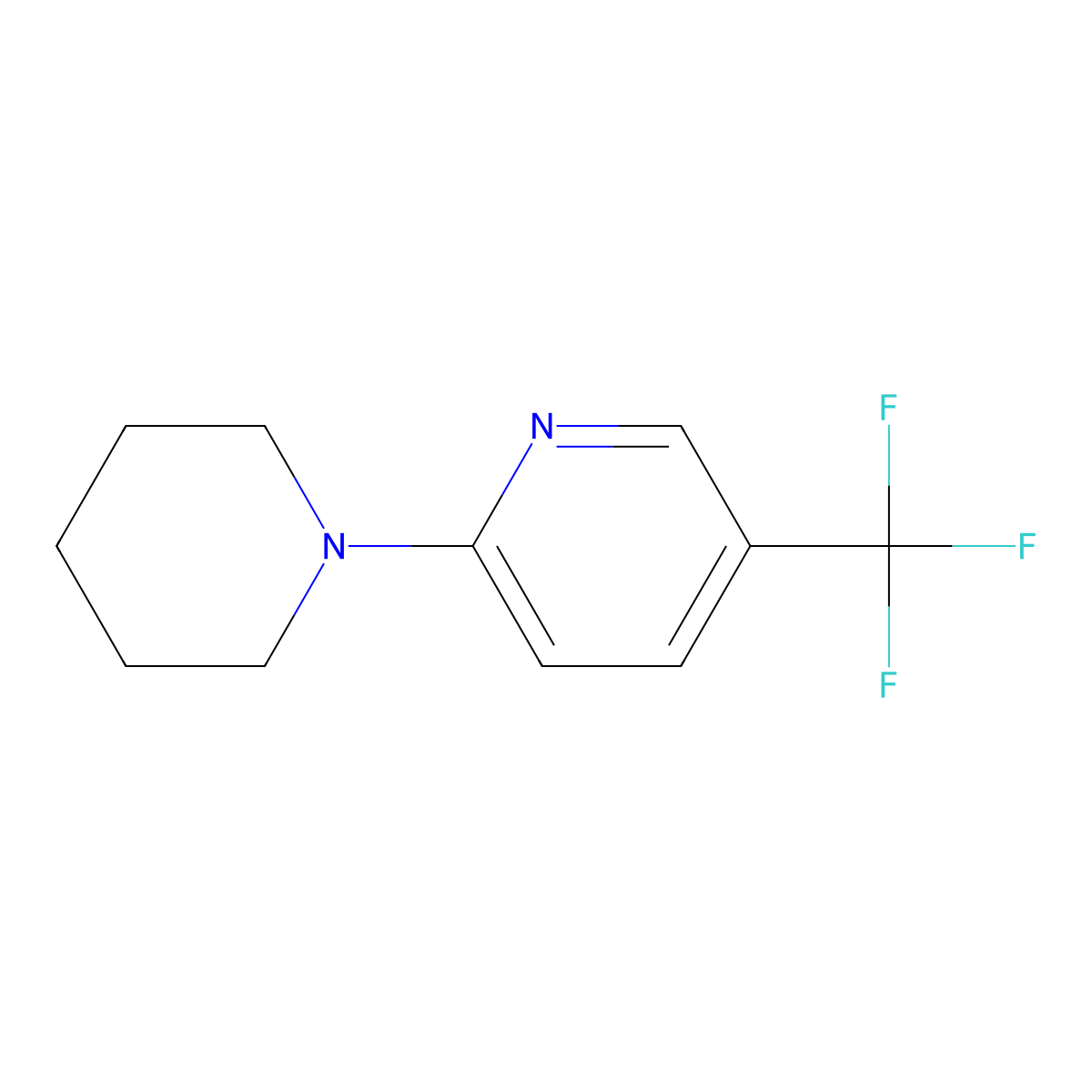 2-Piperidin-1-yl-5-(trifluoromethyl)pyridine molecular structure, CAS 132664-24-5