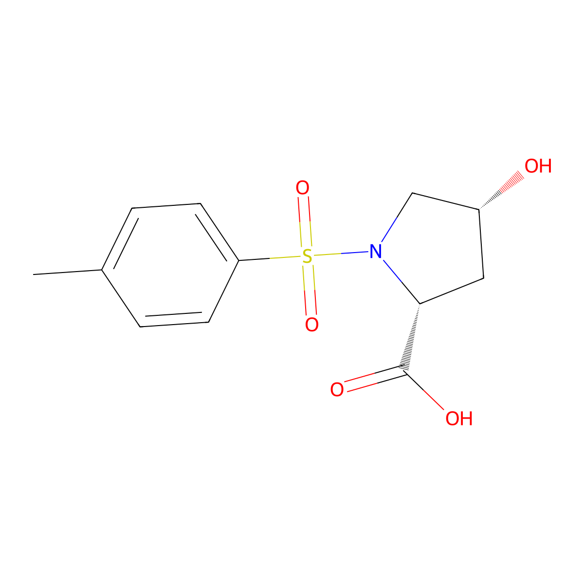 (2R,4R)-4-Hydroxy-1-(4-methylbenzenesulfonyl)pyrrolidine-2-carboxylic acid molecular structure, CAS 132666-65-0