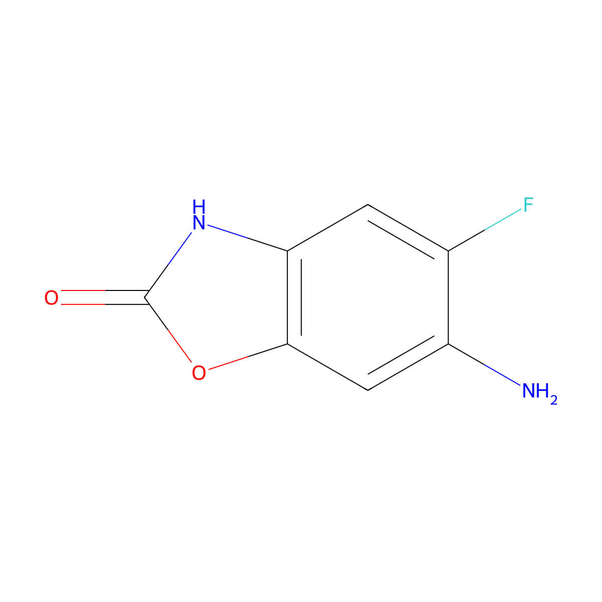 6-Amino-5-fluoro-2,3-dihydro-1,3-benzoxazol-2-one molecular structure, CAS 132667-21-1