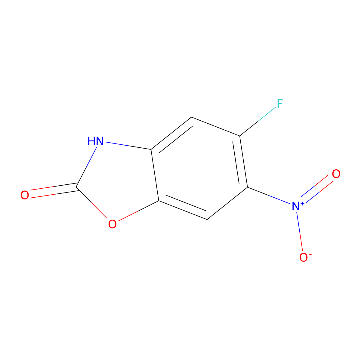 5-Fluoro-6-nitro-2,3-dihydro-1,3-benzoxazol-2-one molecular structure, CAS 132667-24-4