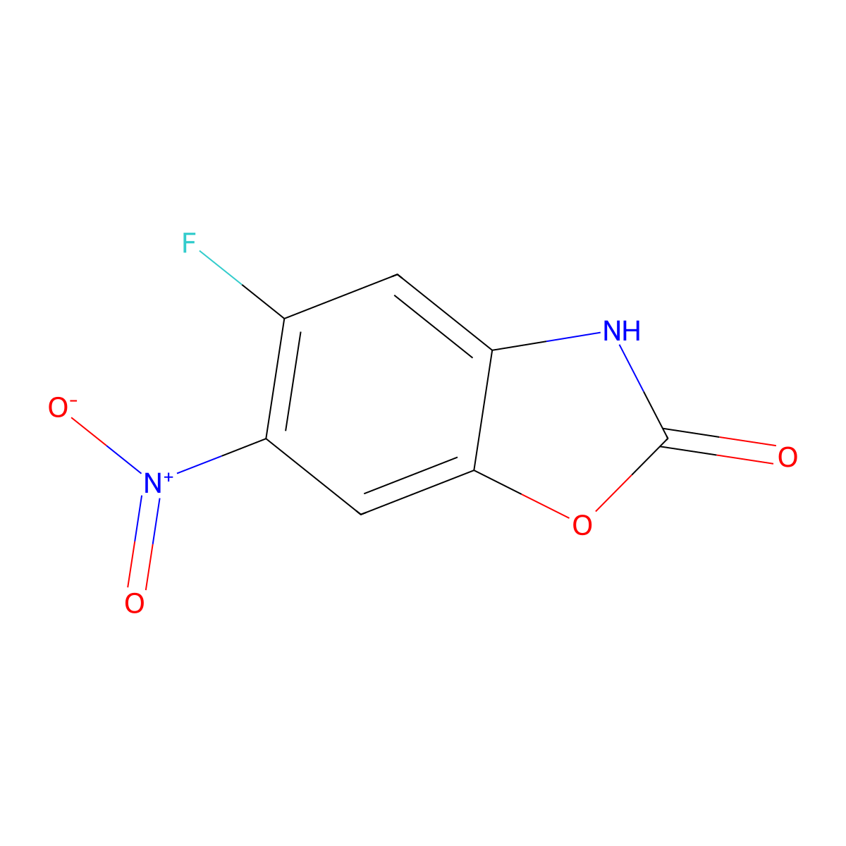 5-Fluoro-6-nitro-2,3-dihydro-1,3-benzoxazol-2-one molecular structure, CAS 132667-24-4