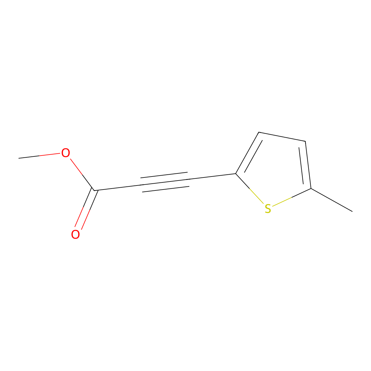 Methyl 3-(5-methylthiophen-2-yl)prop-2-ynoate molecular structure, CAS 132667-52-8