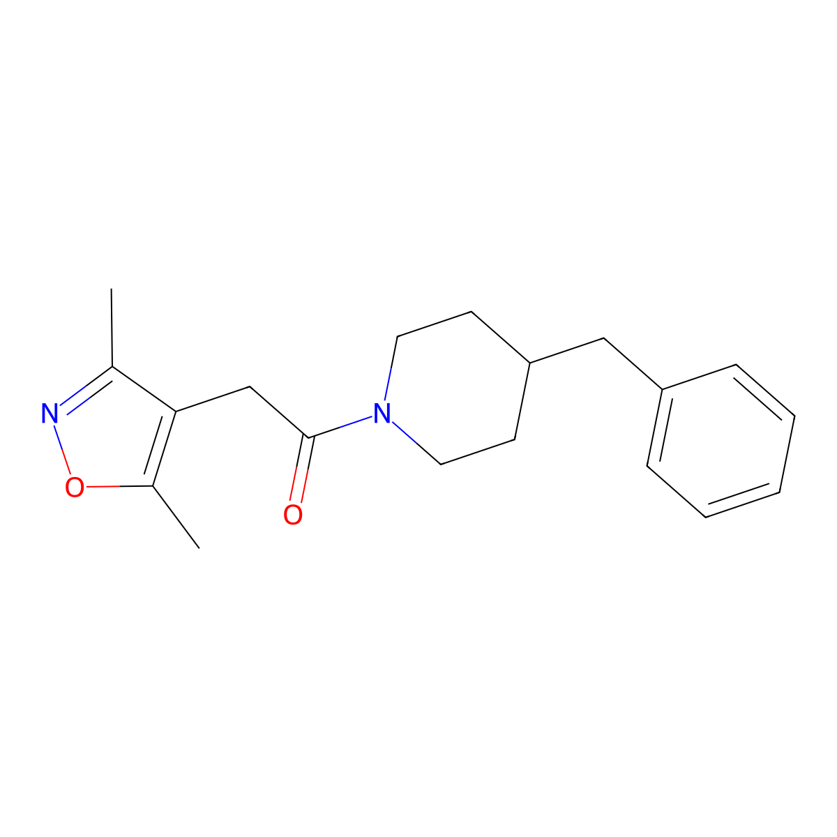 1-(4-Benzylpiperidino)-2-(3,5-dimethyl-4-isoxazolyl)-1-ethanone molecular structure, CAS 1326681-35-9