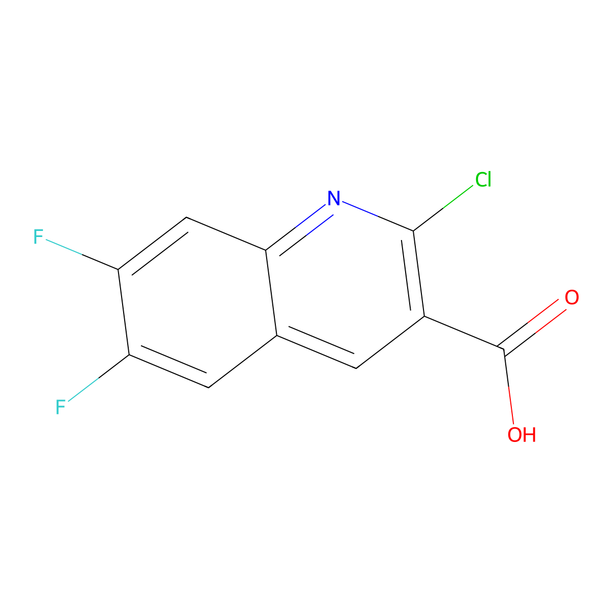 2-Chloro-6,7-difluoroquinoline-3-carboxylic acid molecular structure, CAS 132669-25-1