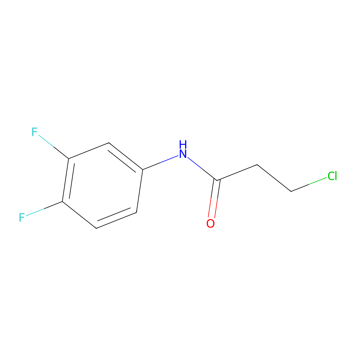 3-chloro-N-(3,4-difluorophenyl)propanamide molecular structure, CAS 132669-28-4